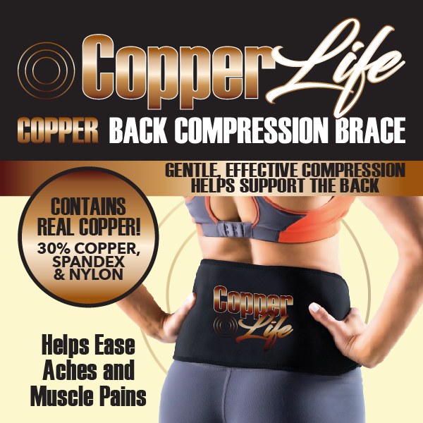 Copper Life Compression Back Brace As Seen On TV Tech
