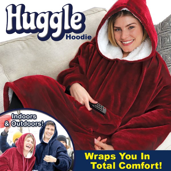 Huggle Hoodie Ultra Plush Blanket Hoodie As Seen On TV Tech