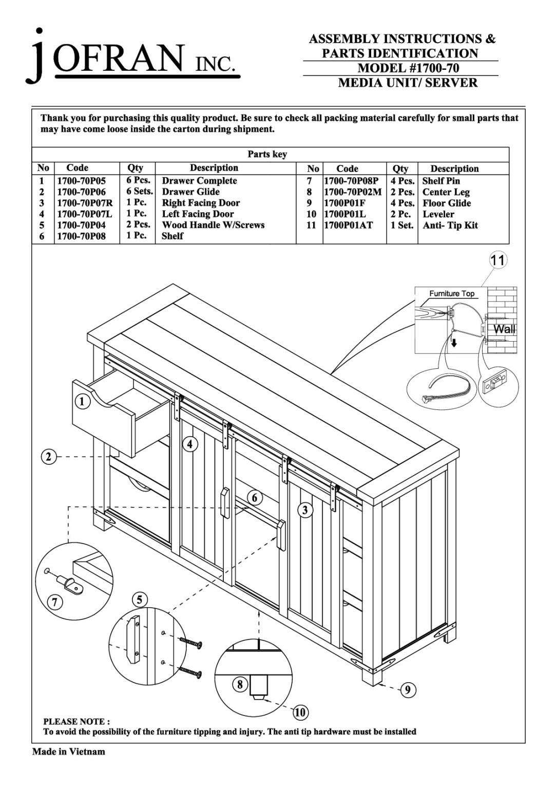 Jofran Furniture Madison County Barnwood Brown 70 Inch Barn Door Server