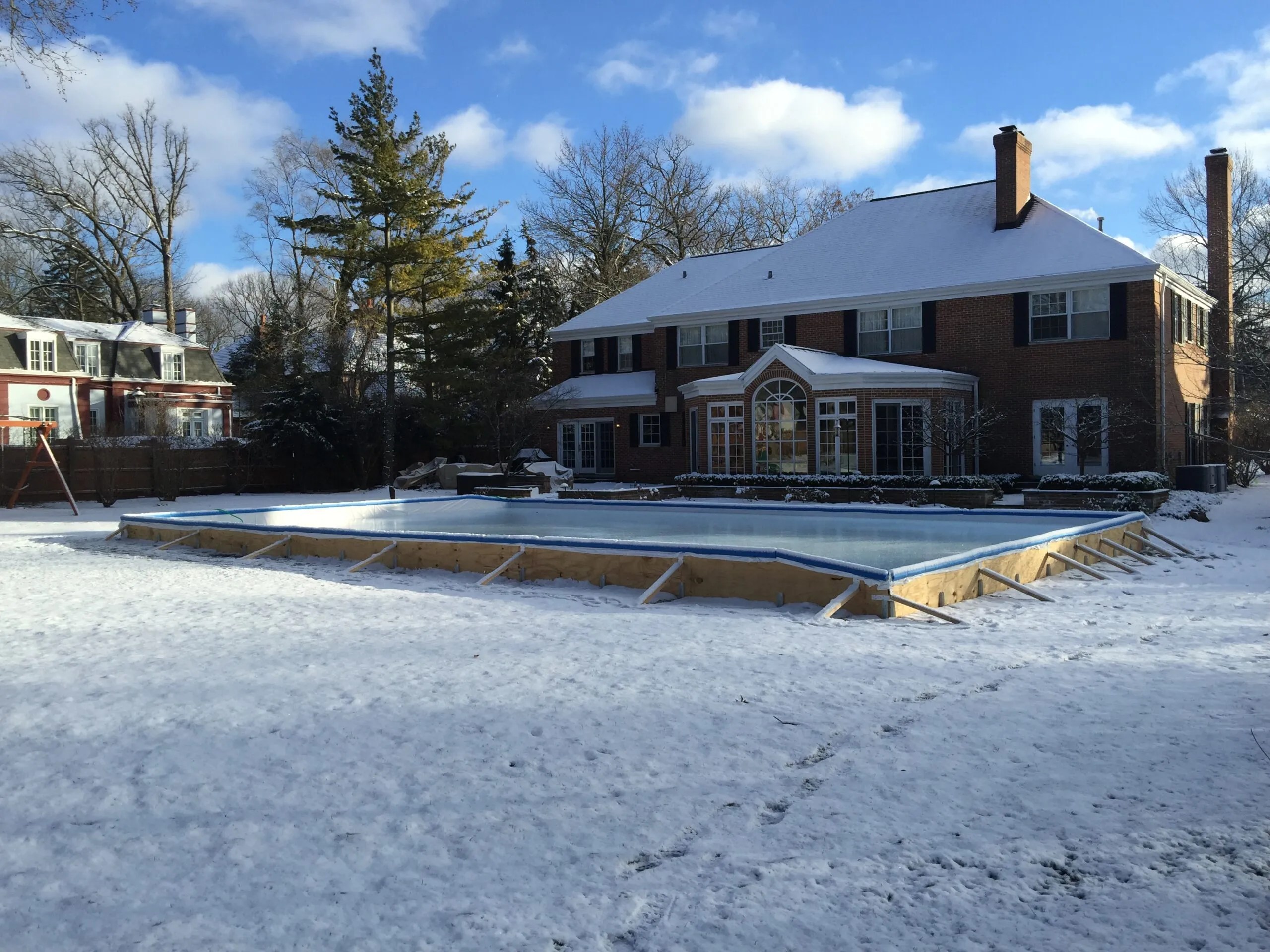 Ice Rink Install Photos Ice Rink and Swing Set Installation in