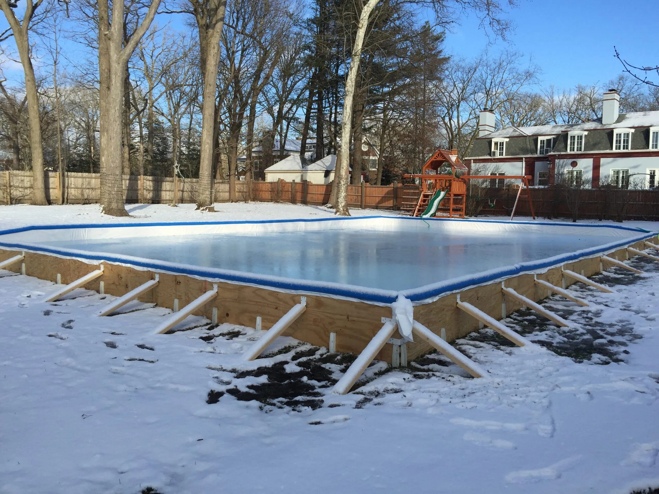 Ice Rink Install Photos Ice Rink and Swing Set Installation in