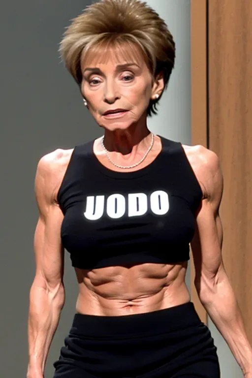 Judge Judy Naked only wearing a Black t-shirt gorgeous body - AI