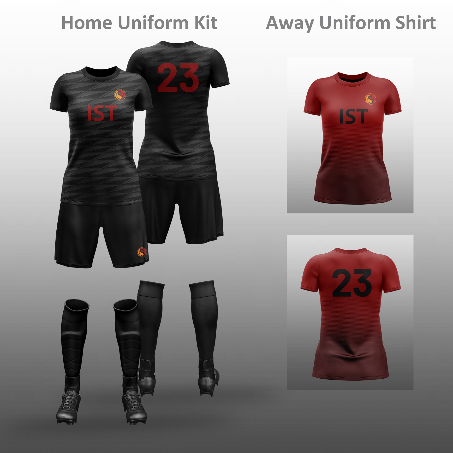 Girls Football Home and Away Uniform Kit 女装足球主场和客场球服全套