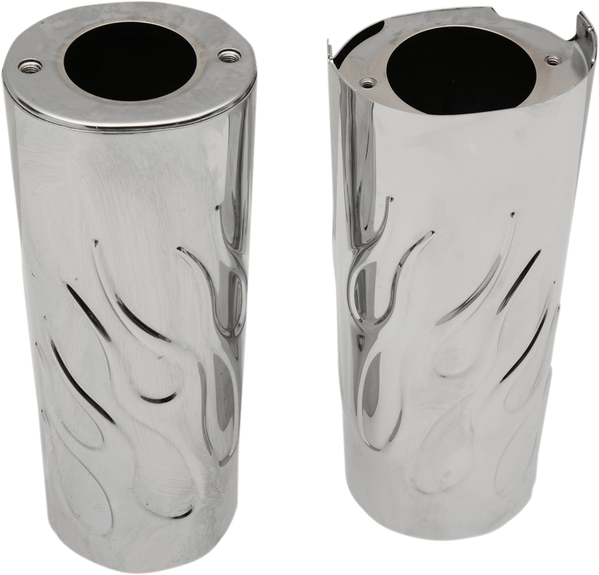 Drag Specialties Chrome Flame Fork Slider Covers 1419 Harley Touring