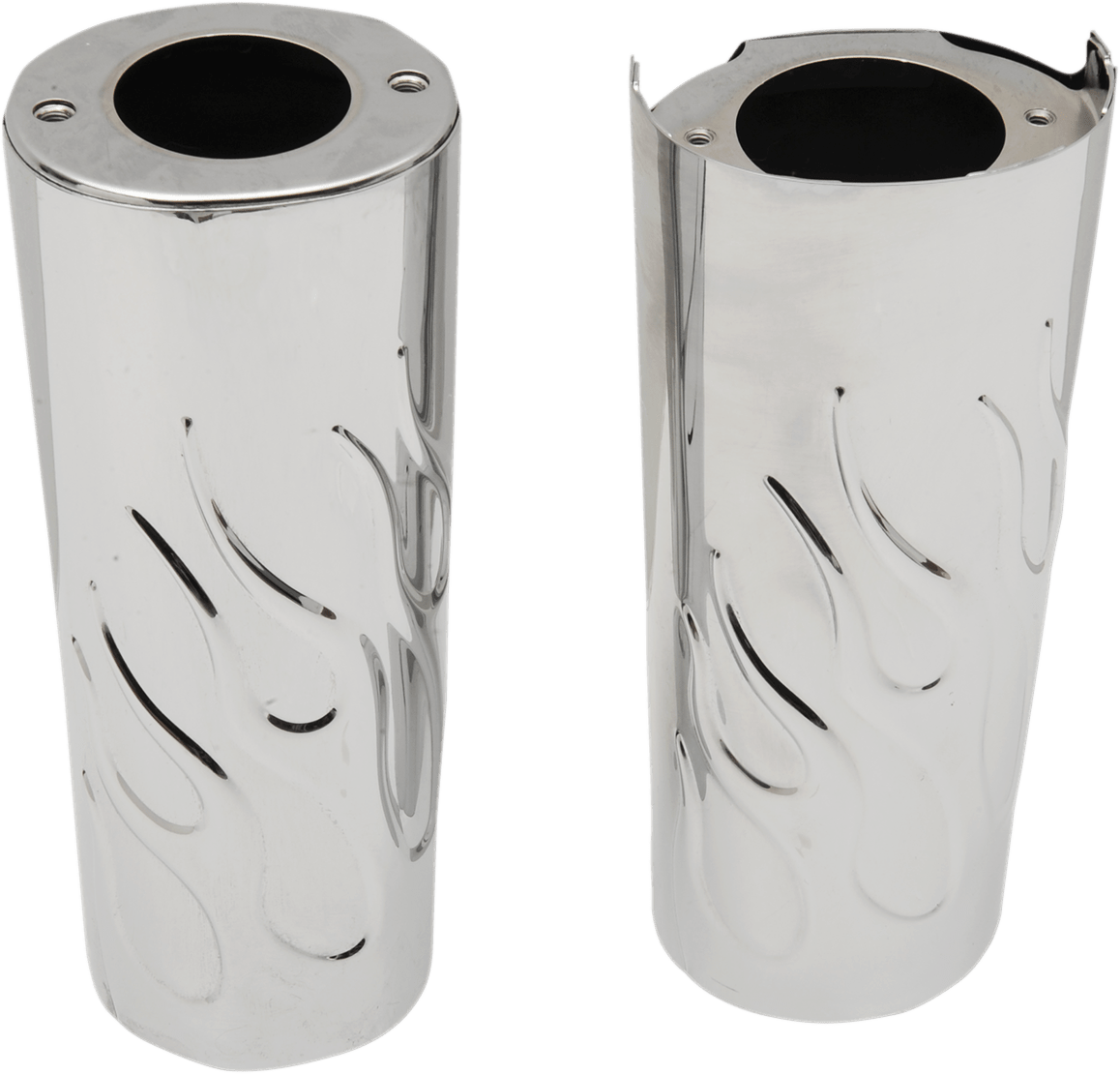 Drag Specialties Chrome Flame Front Fork Slider Covers 5317 Harley