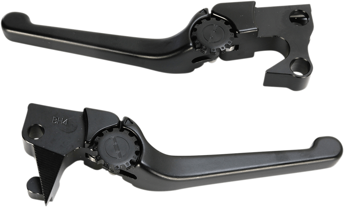 Powerstands Racing Black Handlebar Hand Lever Set 0413 Harley