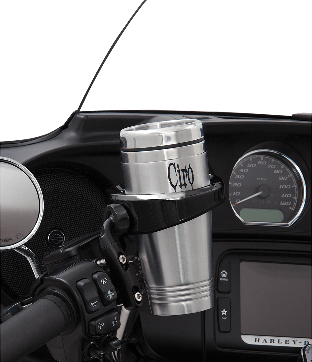 CIRO Cup Holder Handlebar Switch Mount for HarleyDavidson 06360083 Black