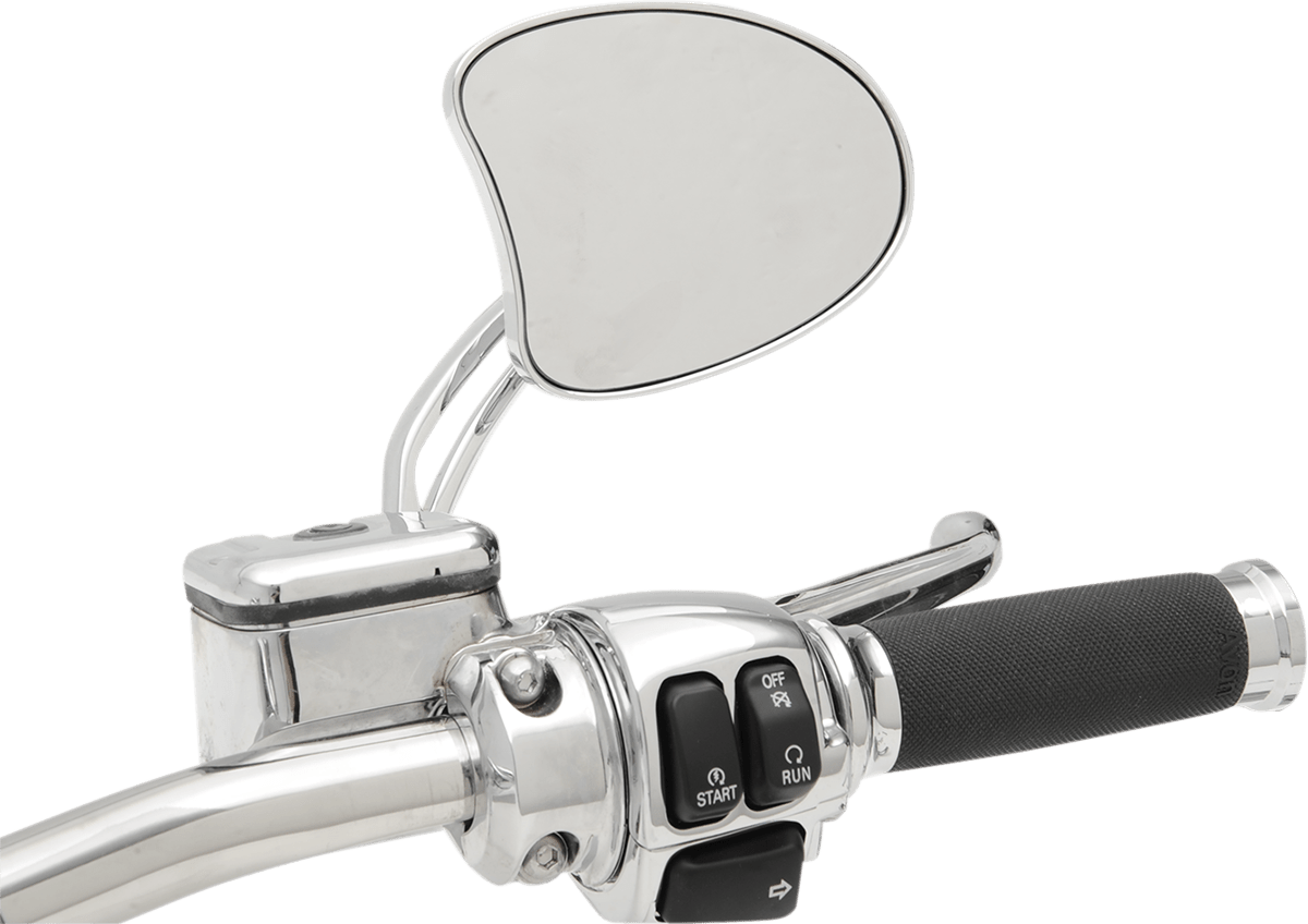 Drag Specialties Chrome Teardrop Slotted Handlebar Mirror Set Harley