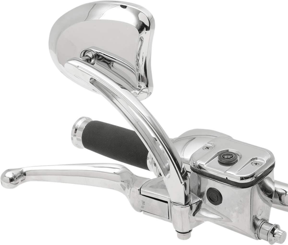 Drag Specialties Chrome Teardrop Slotted Handlebar Mirror Set Harley