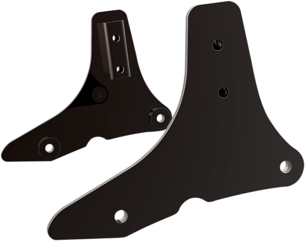 Khrome Werks Black Eclipse Rear Sissy Bar Side Plates 1418 Harley
