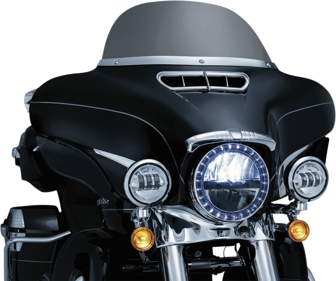 Kuryakyn 6917 Chrome 7" LED Halo Front Headlight Trim Ring 1419 Harley