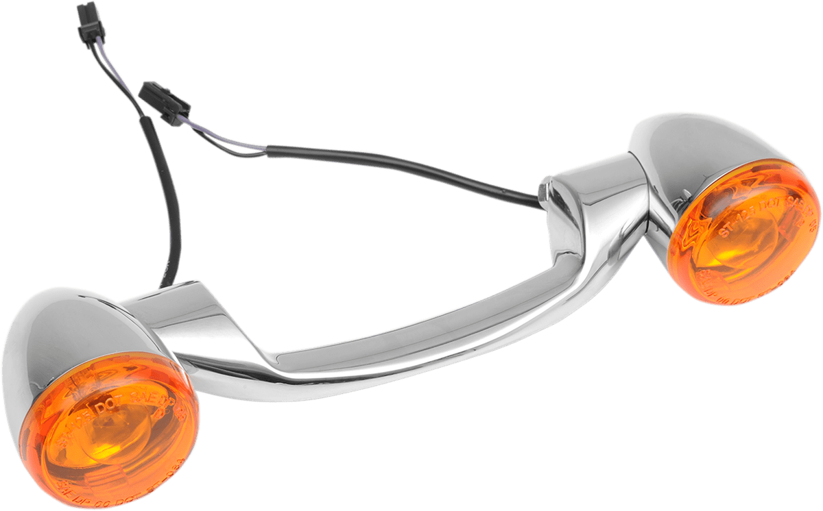 Drag Specialties Chrome Amber Bullet Rear Turn Signal Kit 8919 Harley