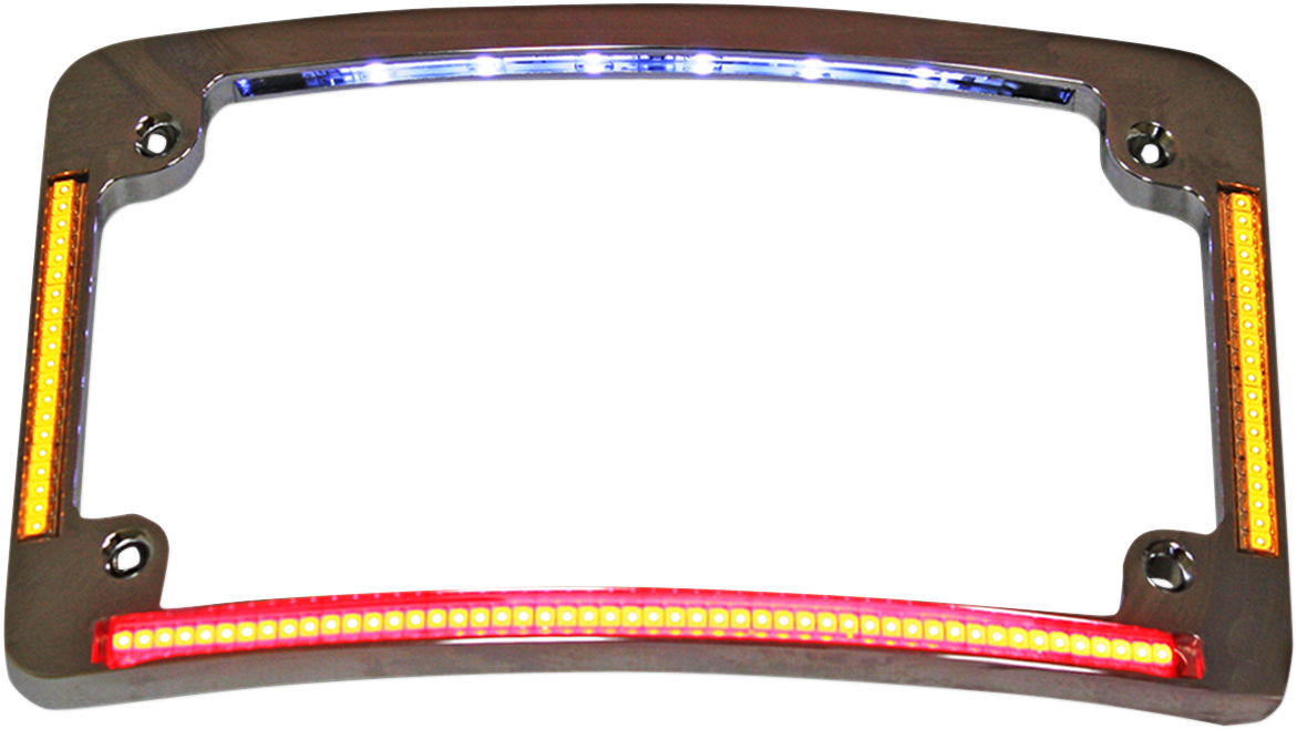 Custom Dynamics Chrome Radius License Plate Frame Led Turn Signal