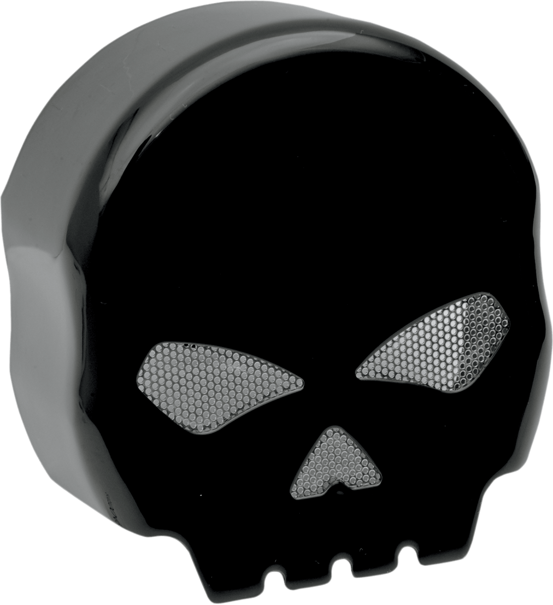 DRAG BLACK CUSTOM SKULL HORN COVER 4 HARLEY DAVIDSON