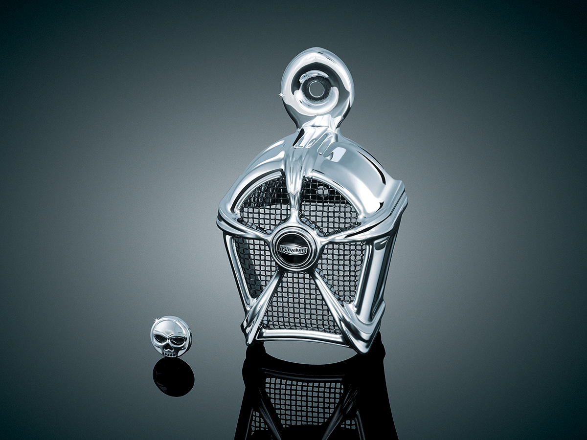 Kuryakyn 7296 Chrome Mesh Mach Horn Cover 9319 Harley Dyna Touring