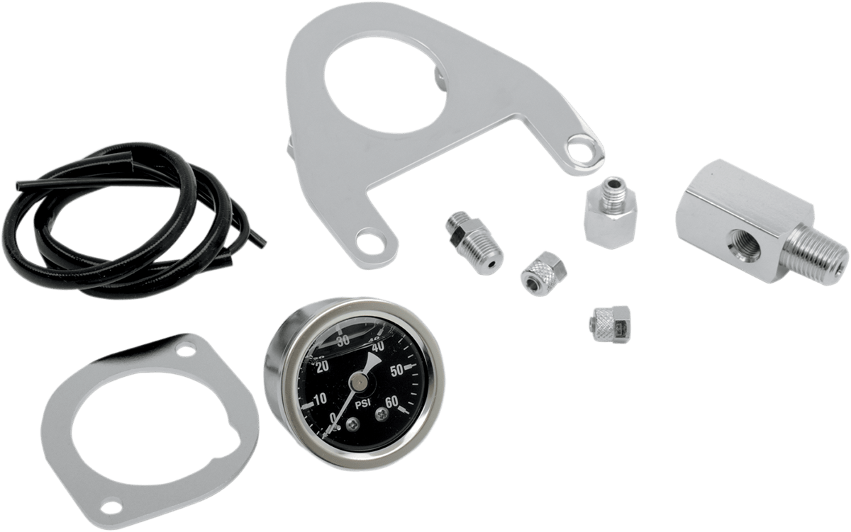 Drag Specialties Chrome Oil Pressure Gauge Kit 9917 Harley Dyna