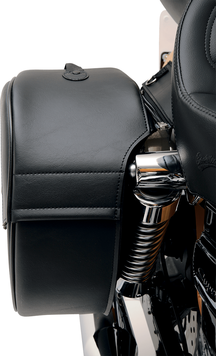 Saddlemen Black Drifter Leather Shock Cut Out Motorcycle Saddlebags