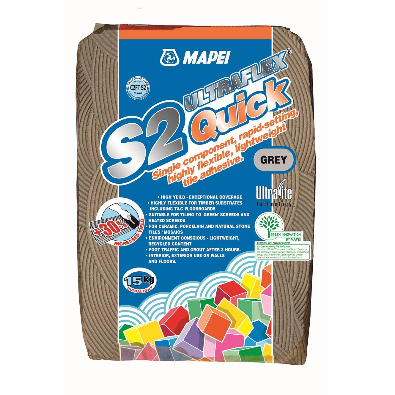 Ultraflex S2 Quick Tile adhesive Mapei (UK) Ltd NBS BIM Library