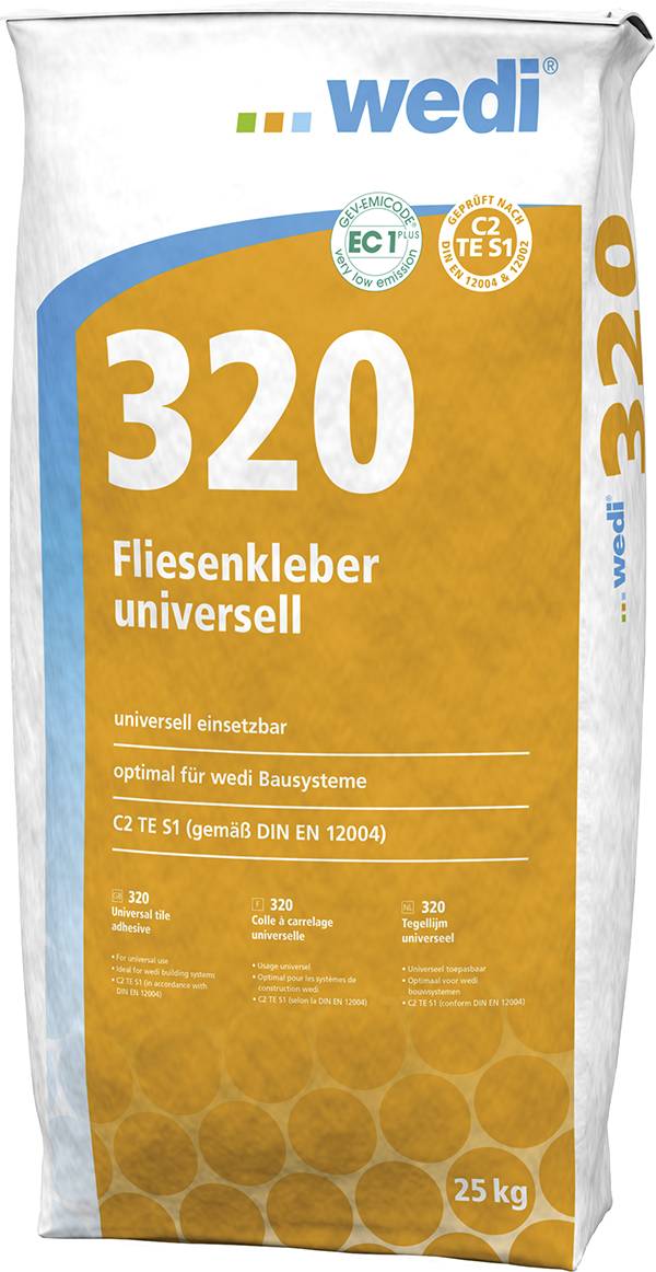 wedi 320 Flexible Cement Based Tile Adhesive flexible thin bed tile