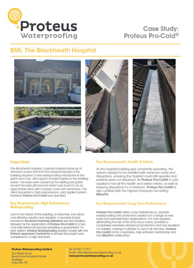 CS_Proteus ProCold_BMI The Blackheath Hospital Proteus Waterproofing NBS Source
