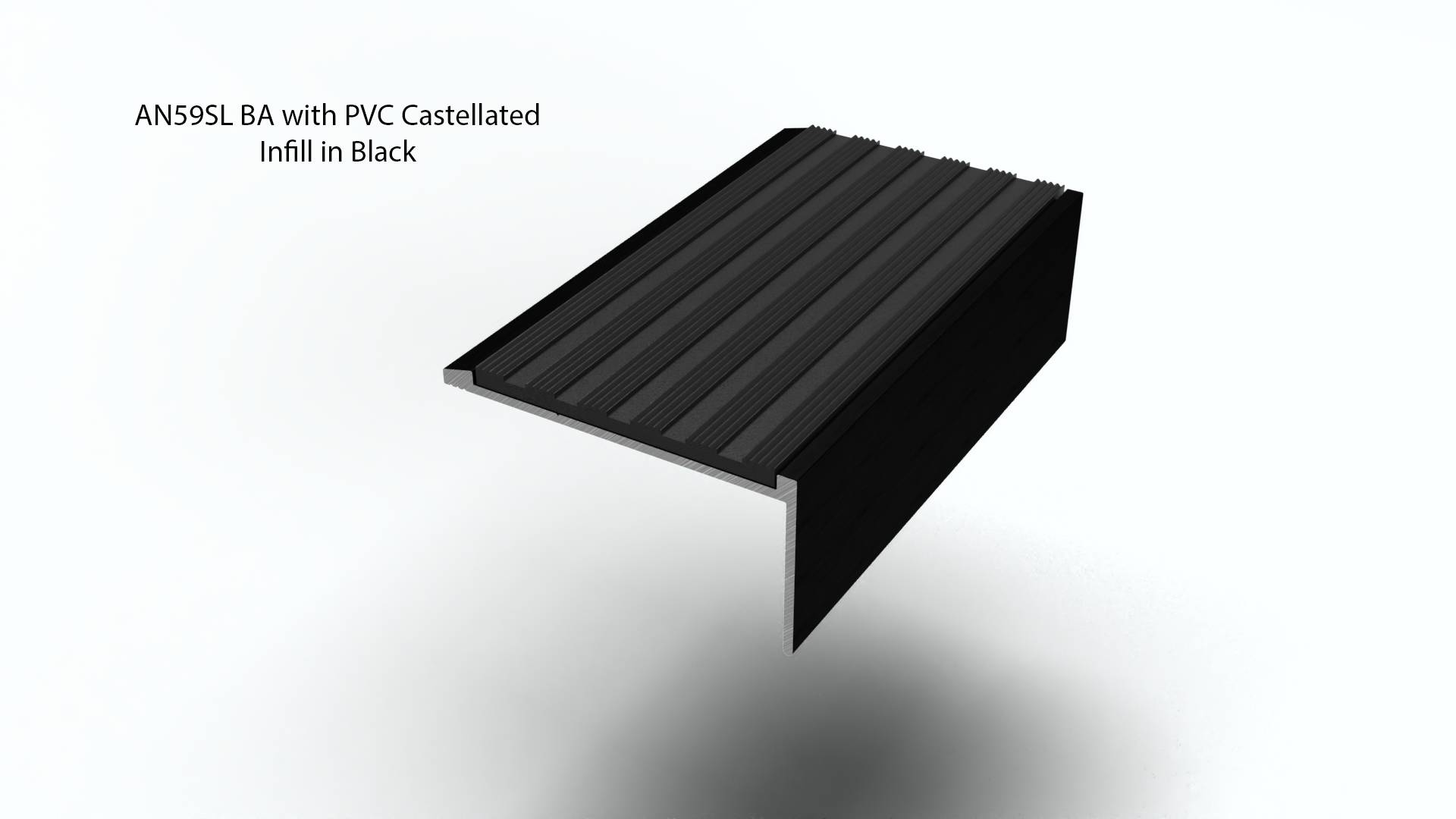 Black Anodised Aluminium Stair Nosing Stair Nosing CAT (Carpet