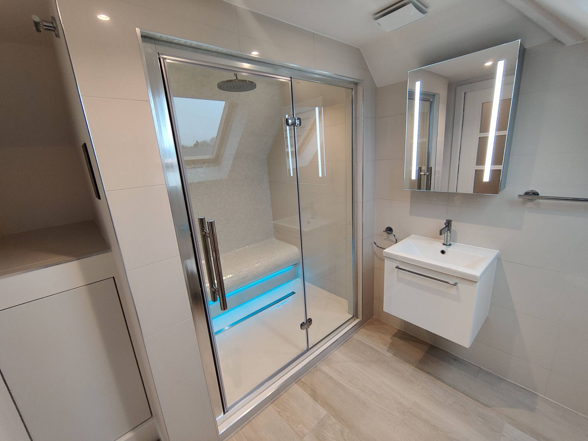 Bathroom refurbishment residential steam room Wedi Systems (UK) Ltd NBS Source