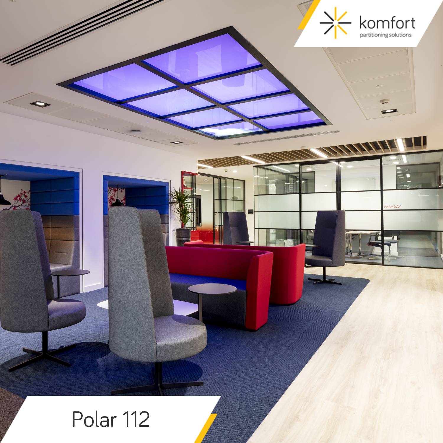 Komfort Polar 112 Double Glazed Partitioning with Pocket Sliding