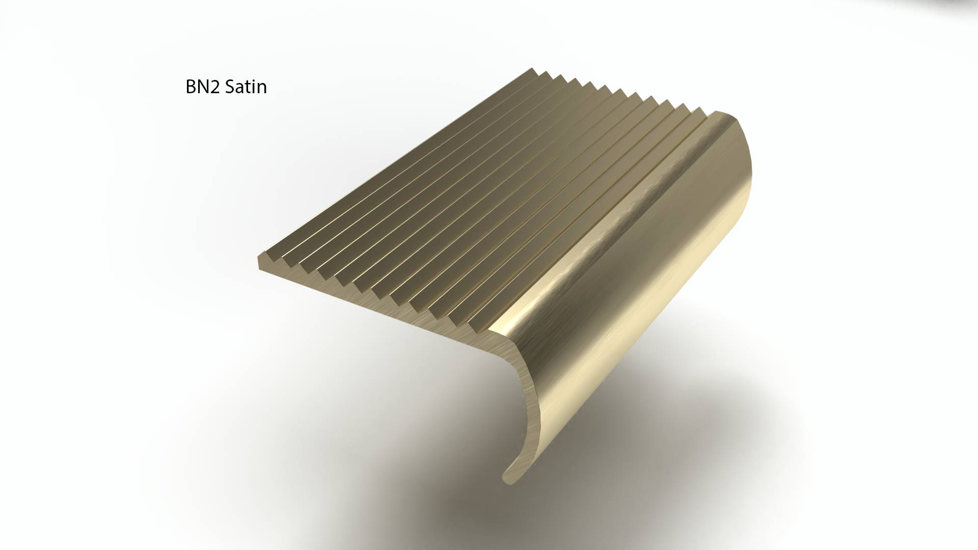 Brass Stair Nosings with Ribbed Treads 2/ 4.6 mm, Gauge and Ramp Tread