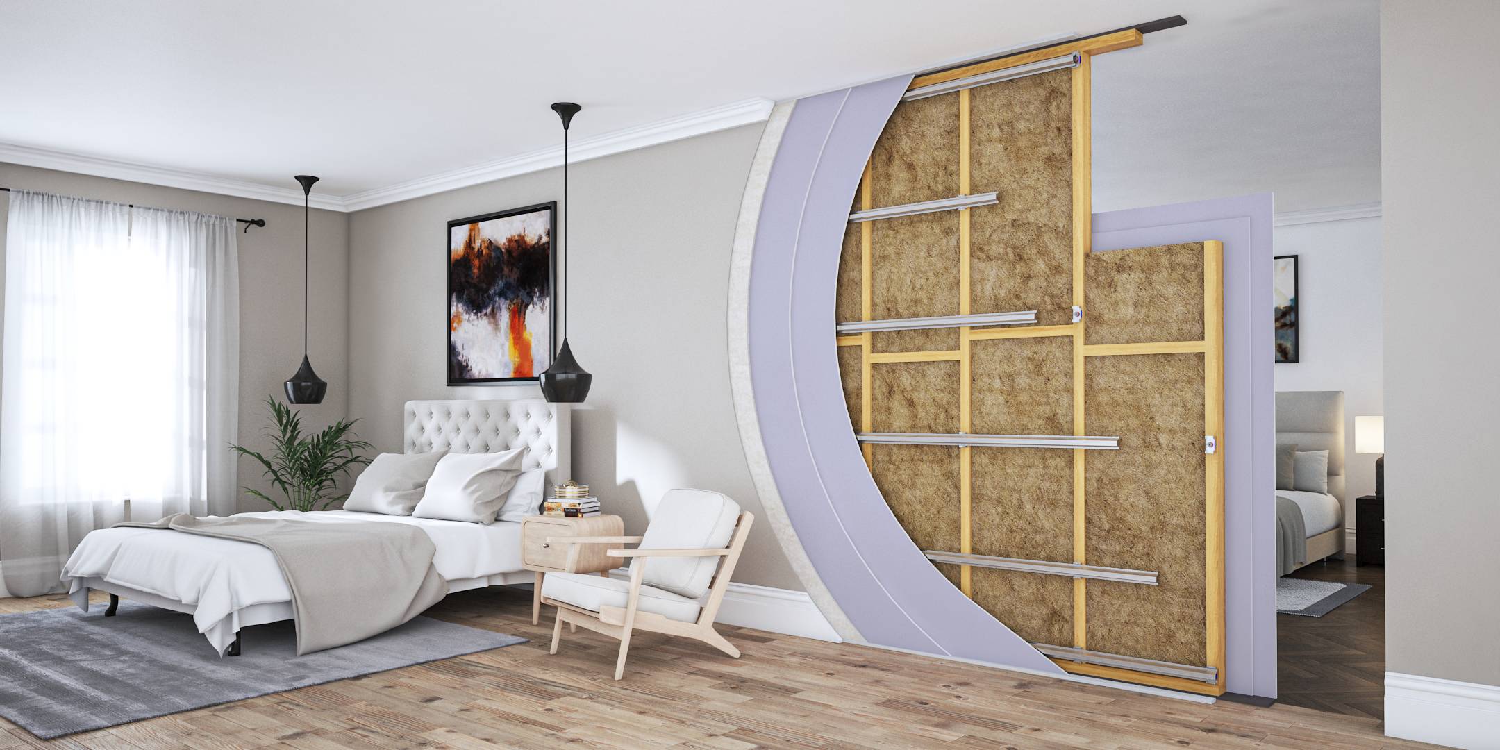 Stud Wall Partition Part E soundproofing iKoustic NBS BIM Library