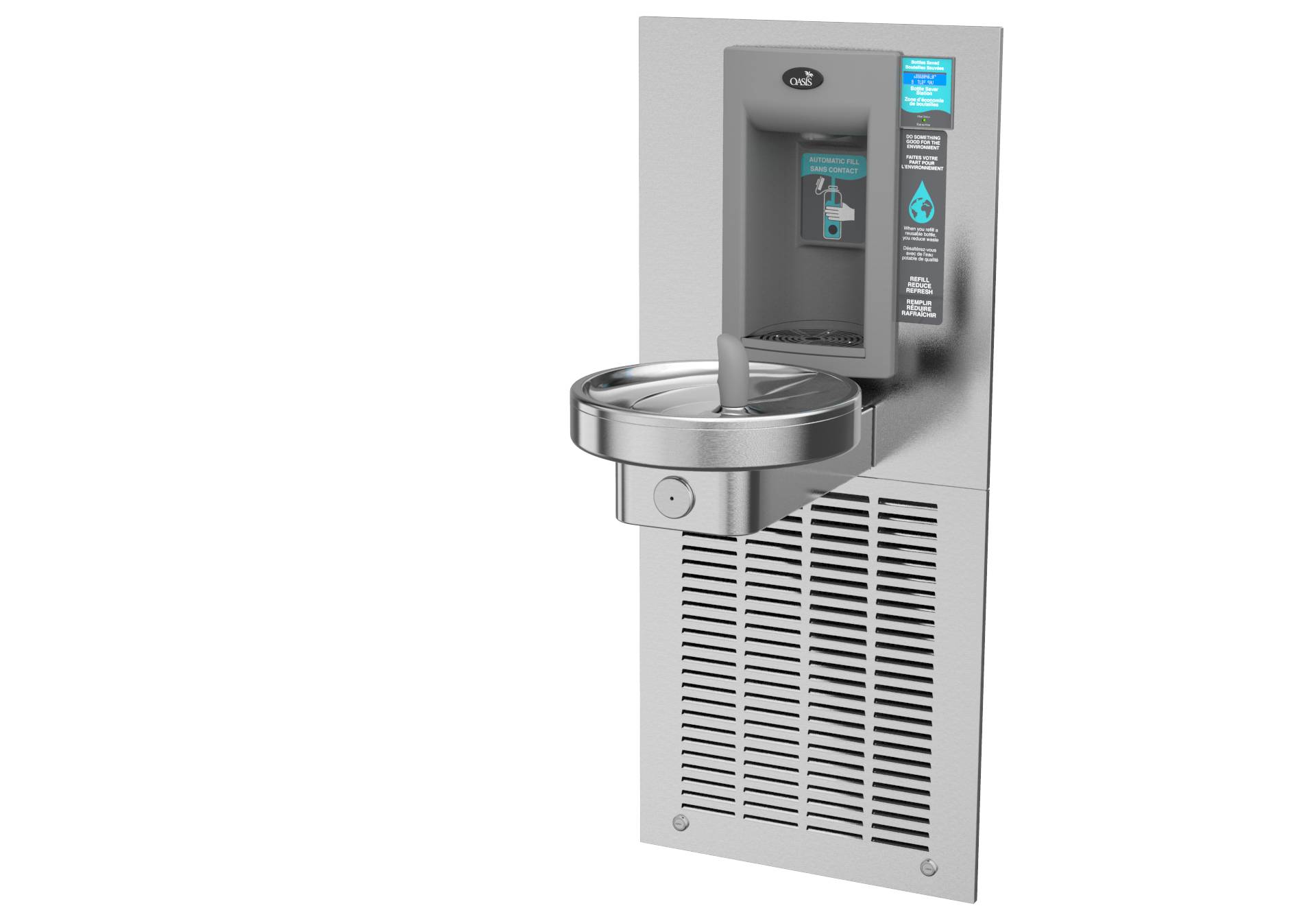 M8WREBFY Fully Recessed HandsFree Bottle Filler With A Radii Modular
