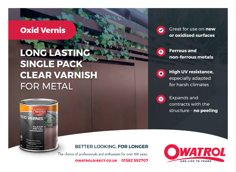 Oxid Vernis, Clear Metal Varnish | Owatrol Uk Ltd | Nbs Source