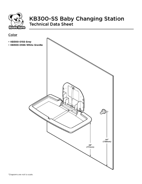 KB300-SS Technical Data Sheet | Bobrick Washroom Equipment Ltd | NBS Source
