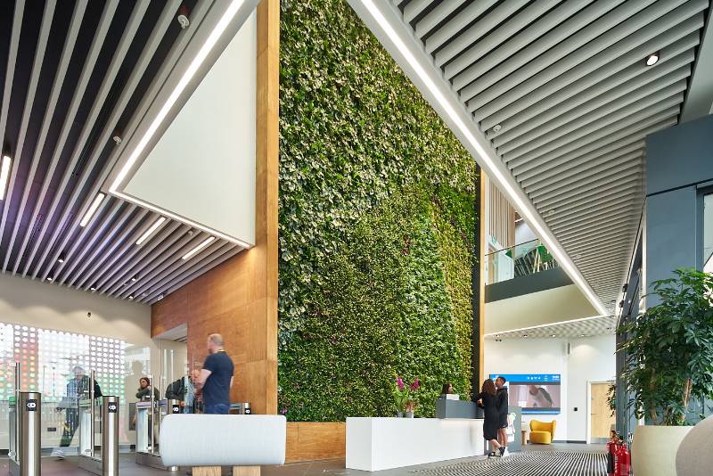 Legal & General Wales HQ Reception Living Wall Biotecture Limited
