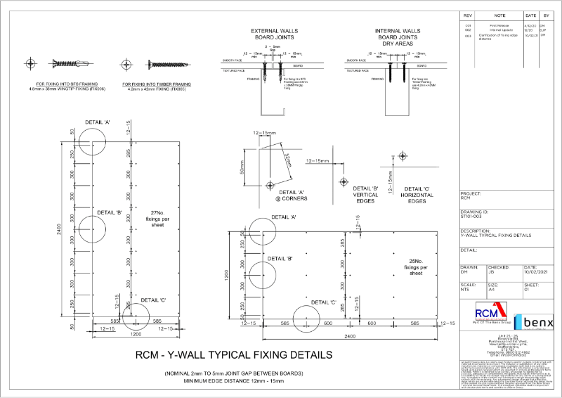 Board Fixing Guide YWall RCM Roofing and Cladding Materials Ltd