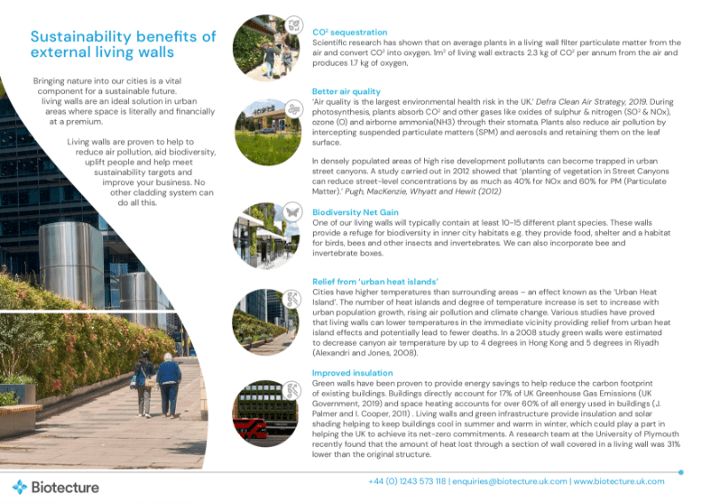 Benefits of external living walls Biotecture Limited NBS Source
