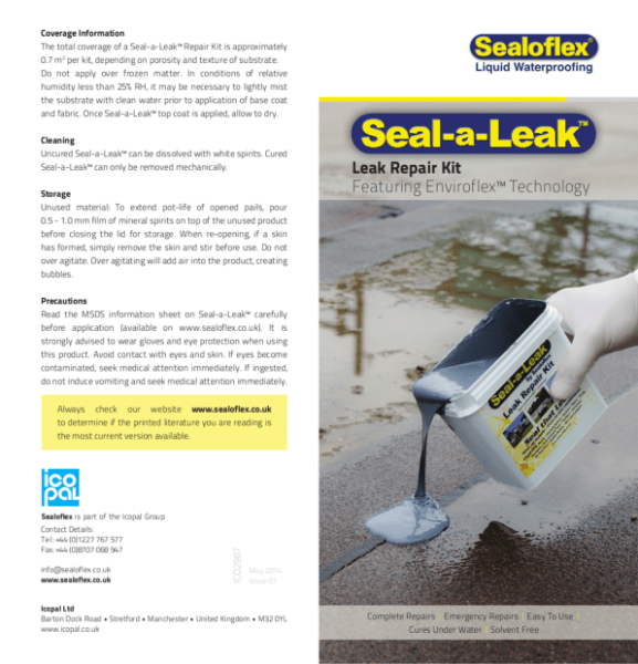 Icopal SealaLeak Roof Leak Repair Kit with Enviroflex Liquid Applied