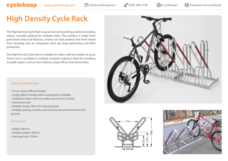 High Density Cycle Rack Cyclehoop NBS Source