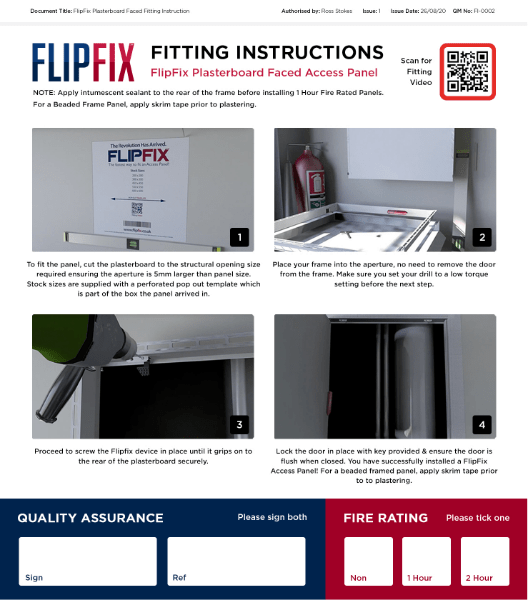 Fitting Instructions FF Plasterboard Door Range Exitile Access Ltd