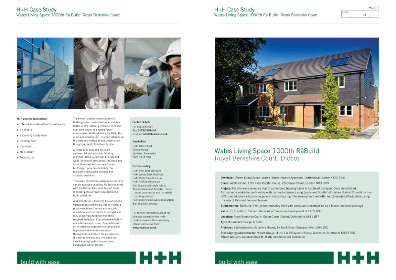 Case Study Wates Living Space 1000th Rå Build H+H UK Ltd NBS Source