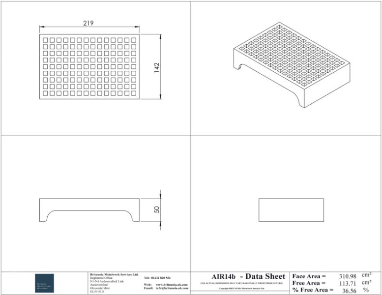 Air 14b Air Brick Datasheet Britannia Metalwork Services Ltd NBS Source