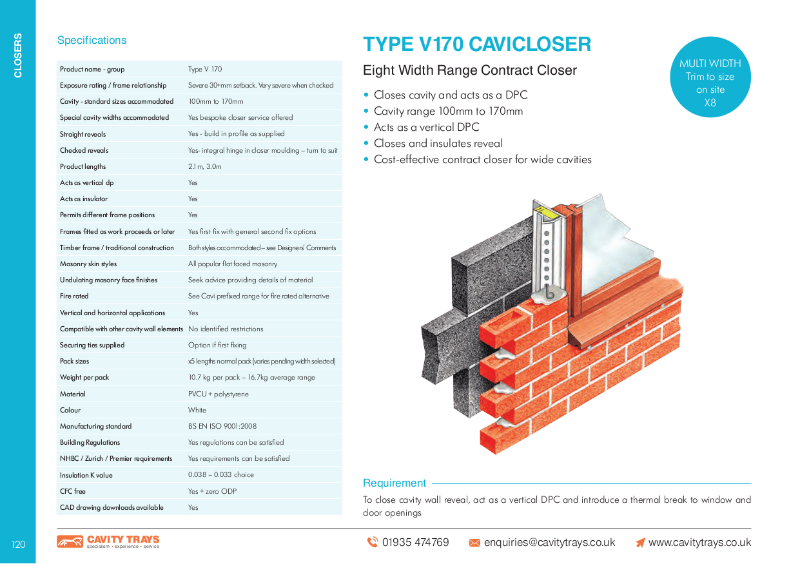Cavity Trays Ltd Type V170 insulated cavity closer Cavity Trays Ltd