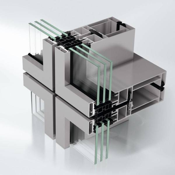 Aluminium Unitized façade Curtain walling AF UDC 80 Schueco UK