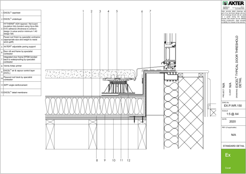 Excel Timber Roof Deck (Multi layer) Warm Roof Typical Door