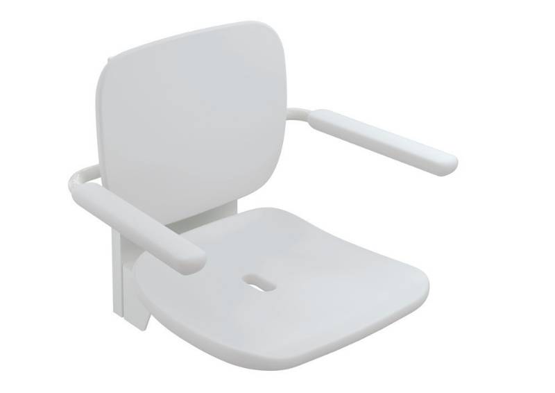 HEWI Hinged Seat Premium with Arms Hanging (Height adjustable) Shower Seat HEWI (UK) Ltd