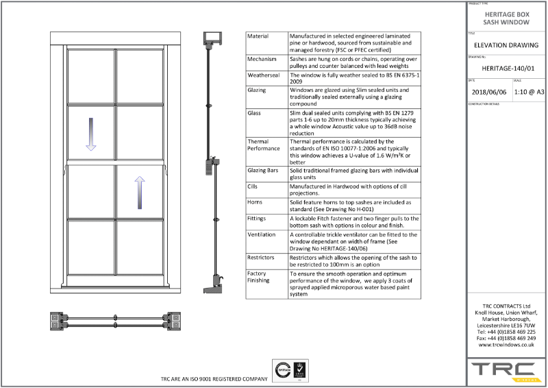 Technical Specification Traditional Box Sash Window TRC Windows