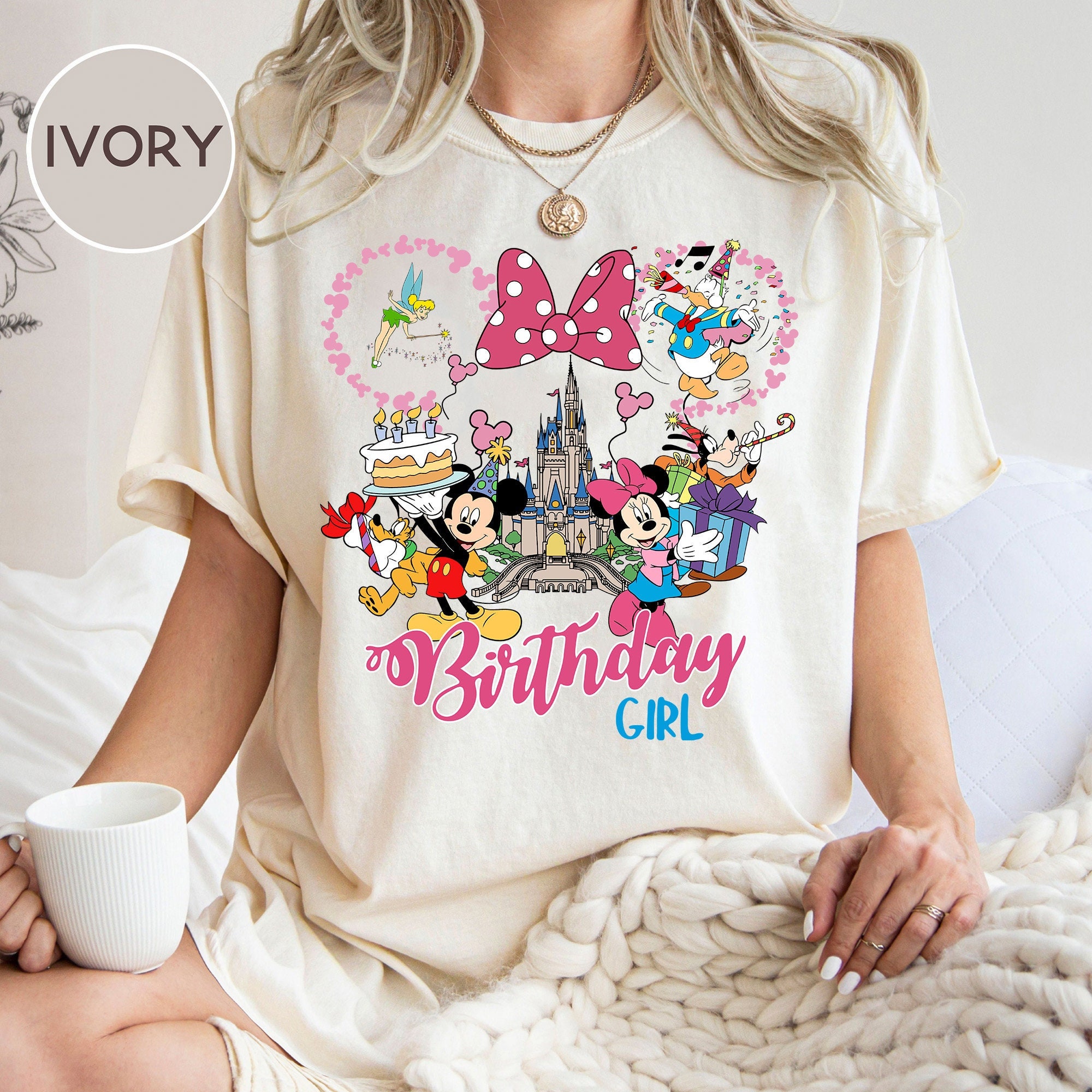 Disney Birthday Girl Shirt, Colorful Disney Birthday Shirt