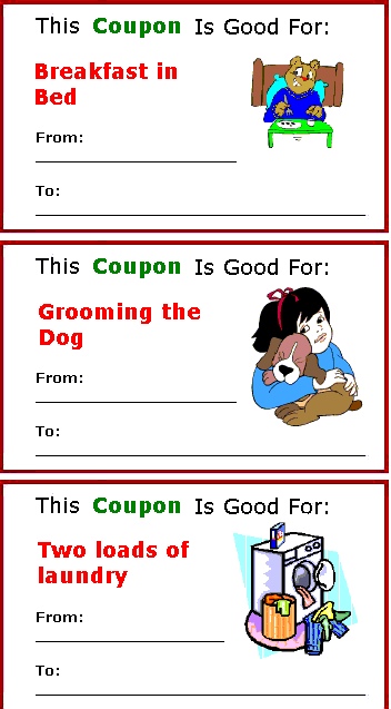 FREE Homemade Coupon Printables - 24/7 Moms