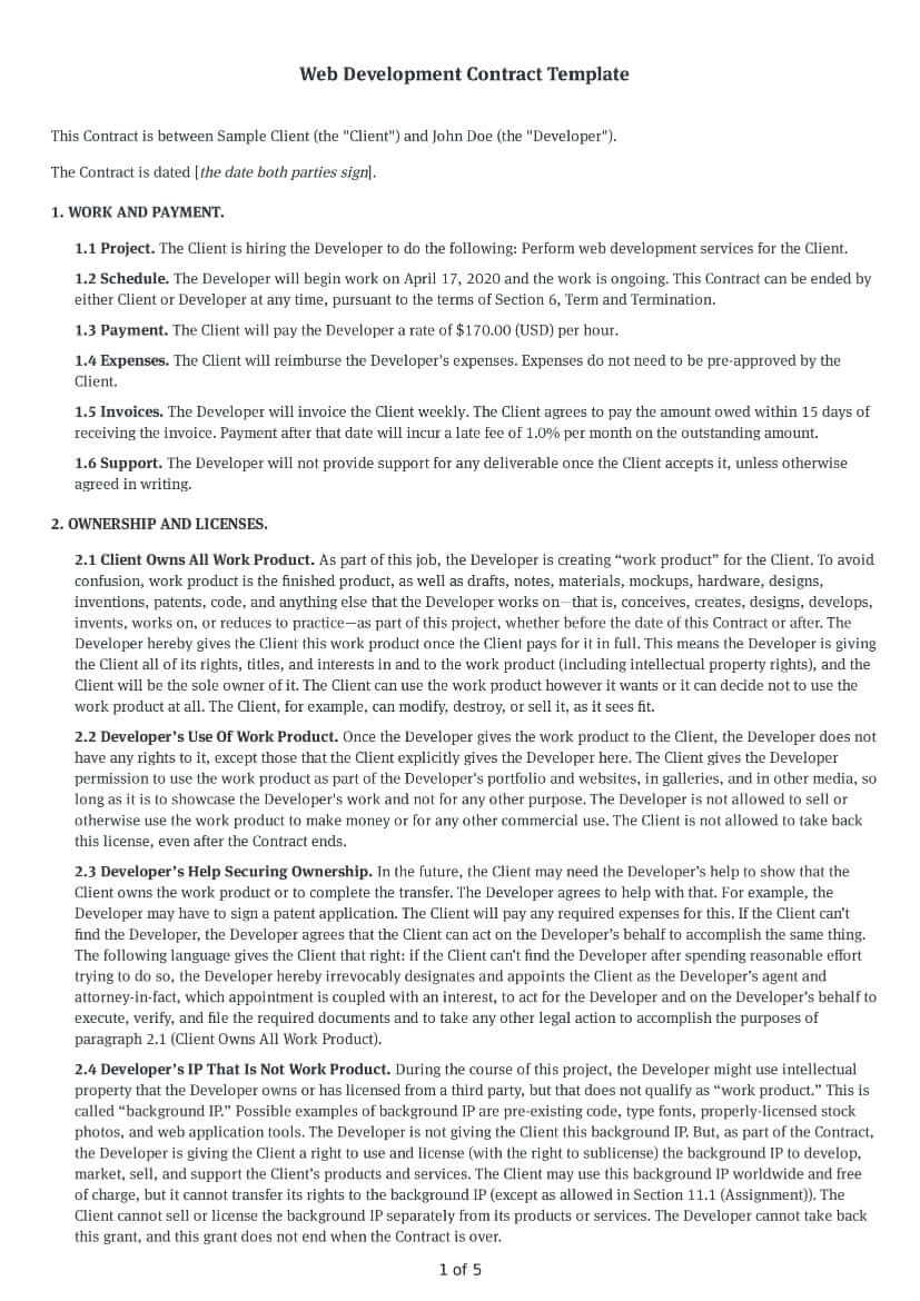 Website User Agreement Template