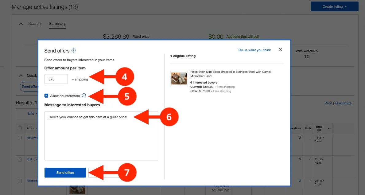 Sales Booster How to send eBay offers to watchers Size.ly Blog