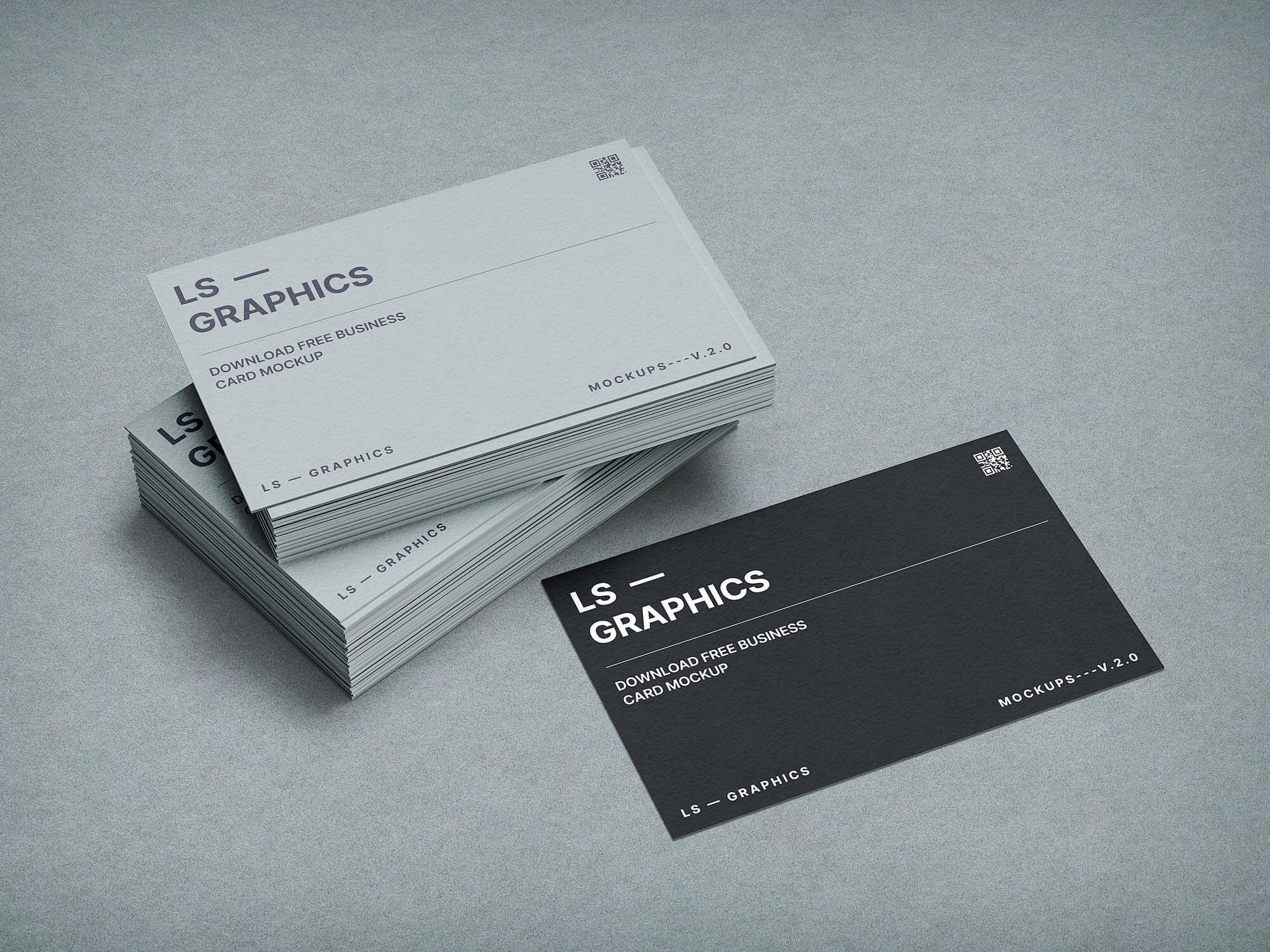 Free Stacked Business Cards Mockup PSD ls.graphics